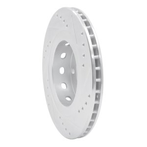 Audi A6 Quattro Brake Rotor (1) - Rear Left - R1 Concepts - Drilled & Slotted - Silver - `99-`05